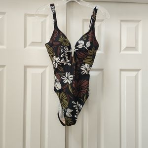 Beach Bay Black Brown Green Swim Suit